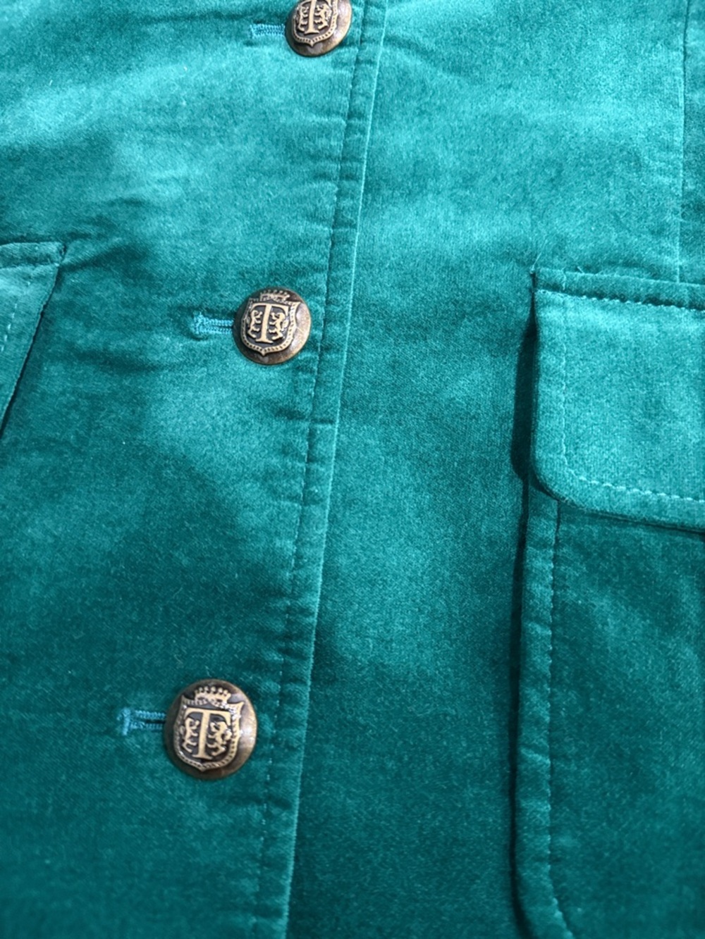 Talbots Pine Grove‎ Green Velveteen Jacket Blazer Size 12P - Picture 12 of 12